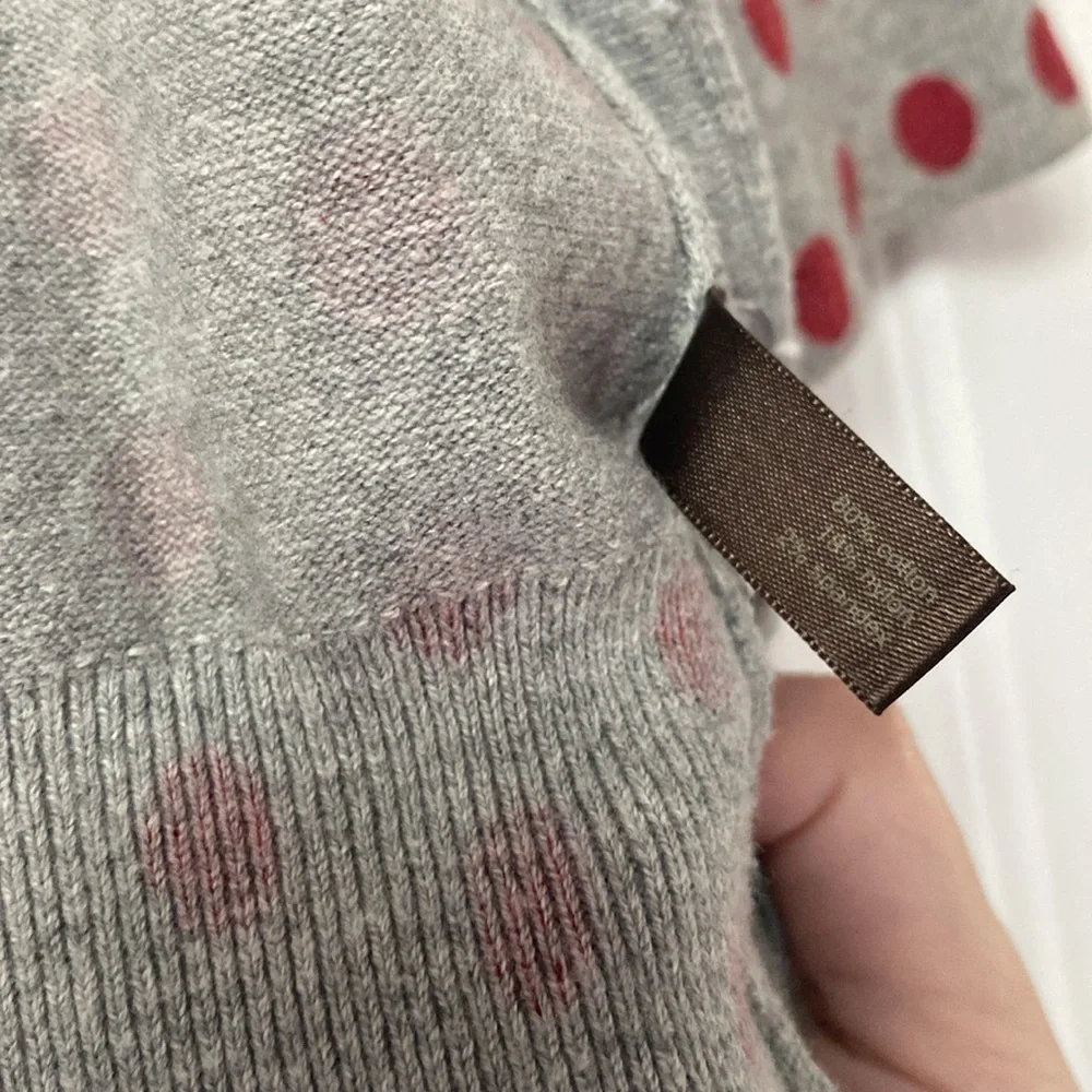 The Limited Gray and Red Polka Dot Cardigan - Picture 2 of 2